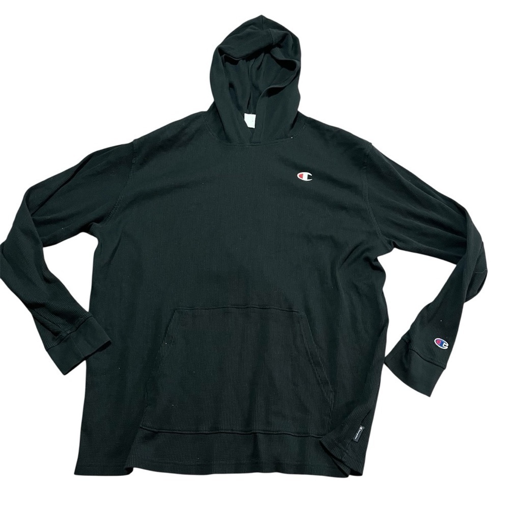 Champion Thermal Waffle Weave Hoodie with Front Pocket Size XL Base Layer